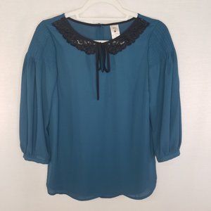 Disney By Lauren Conrad small teal blouse